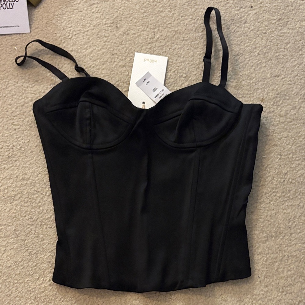 Wilfred Black Satin Bustier Camisole